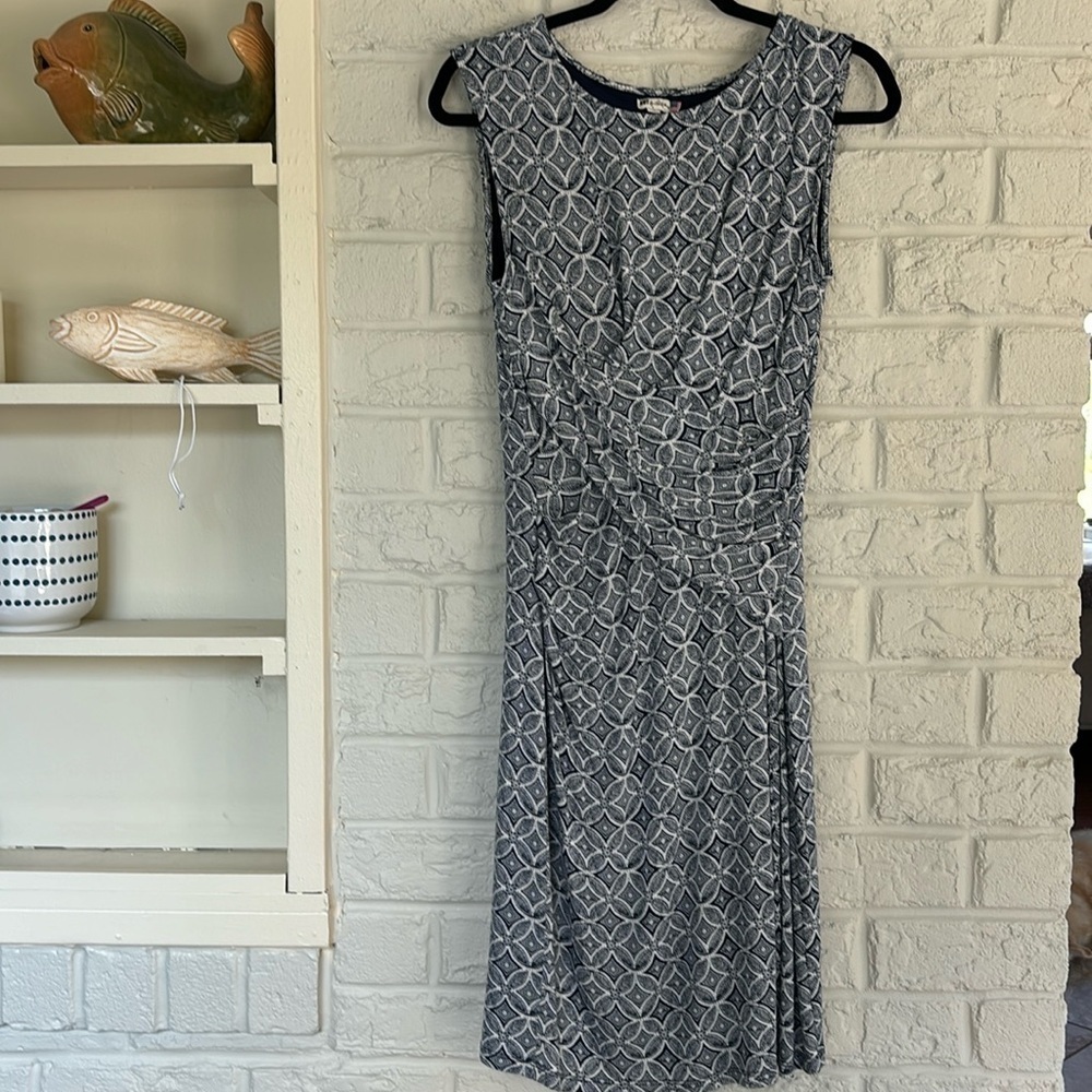 Kut from the Kloth Blue Geometric Sleeveless Midi Dress Size 6